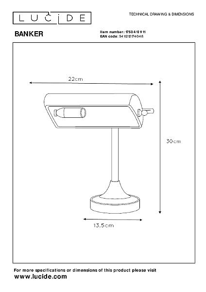 Настольная лампа Banker 17504/01/11