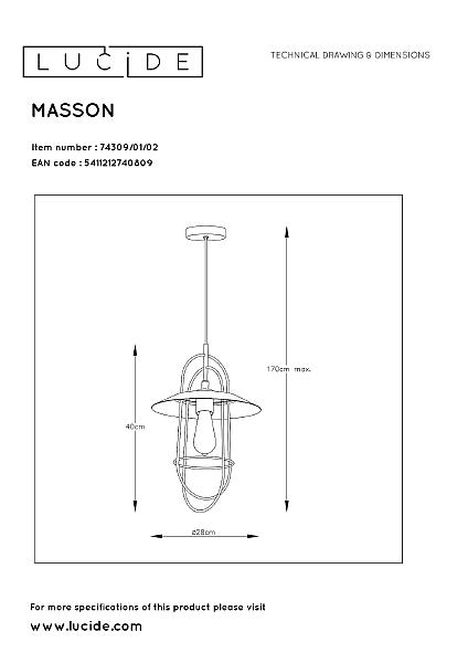 Светильник подвесной Masson 74309/01/02