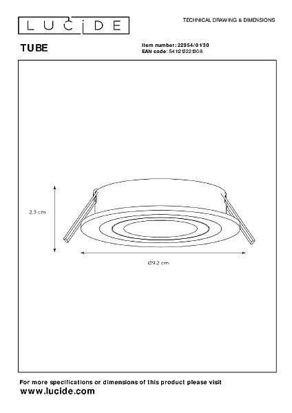 Встраиваемый светильник Tube 22954/01/30