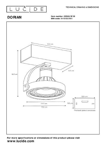 Светильник спот Dorian 22968/12/30