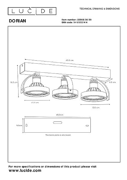 Светильник спот Dorian 22968/36/30