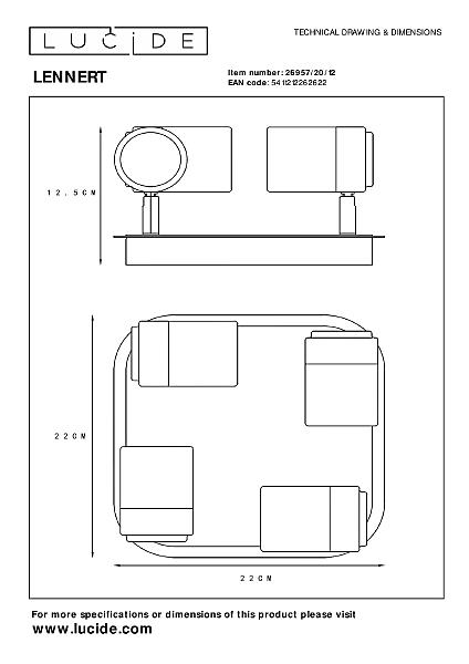 Светильник спот Lennert 26957/20/12