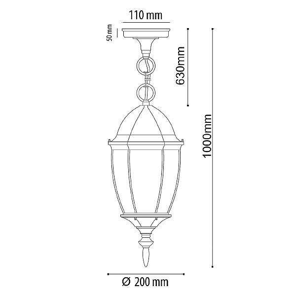 Уличный подвесной светильник Фабур 804010801