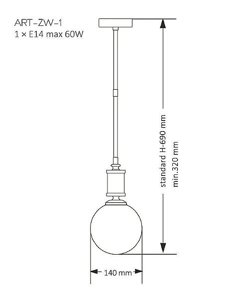 Светильник потолочный Artu Glass ART-ZW-1(N) G