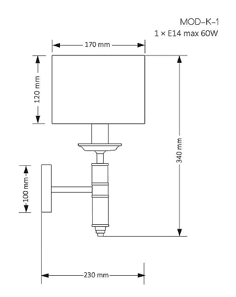 Настенное бра Modesto MOD-K-1(CZ)