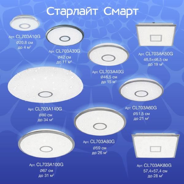 Светильник потолочный Старлайт Смарт CL703A100G