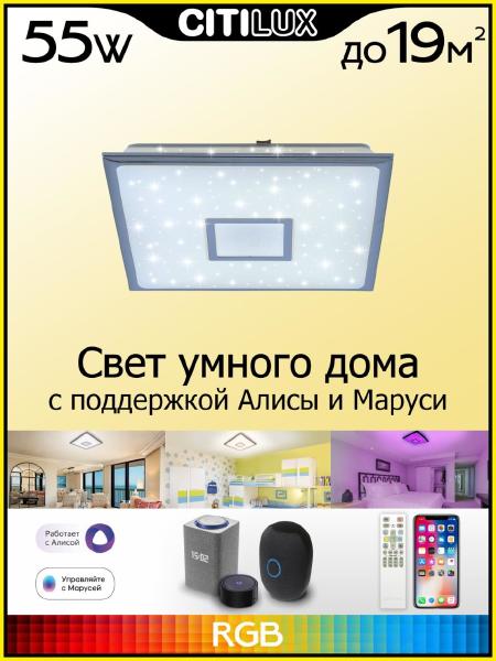 Светильник потолочный Старлайт Смарт CL703AK50G