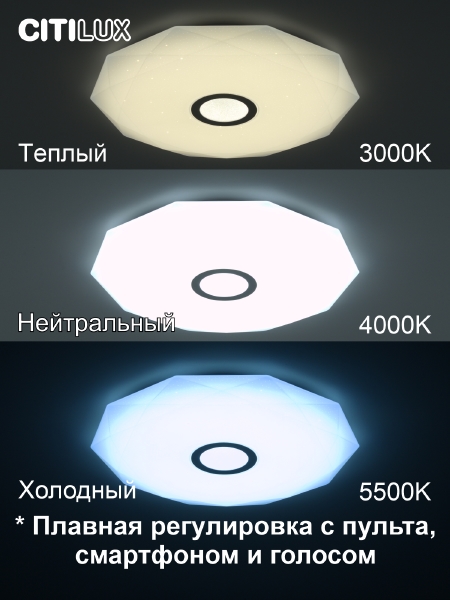 Светильник потолочный Диамант Смарт CL713A80G