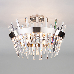 Потолочная люстра Steccato 10111/5 сатин-никель/прозрачный хрусталь Strotskis Smart