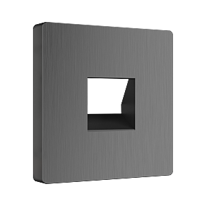 WL04-RJ-11-CP/ Накладка для телефонной розетки RJ11 (графит рифленый)