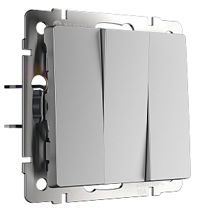 WL06-SW-3G/Выключатель трехклавишный (серебряный)