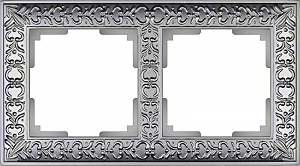 WL07-Frame-02/ Рамка на 2 поста (матовый хром)