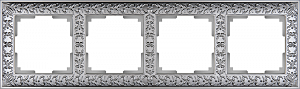 WL07-Frame-04/ Рамка на 4 поста (матовый хром)
