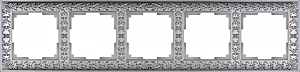 WL07-Frame-05/ Рамка на 5 постов (матовый хром)
