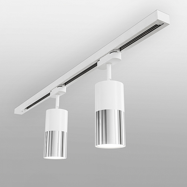 Трековый светильник Double Topper Avantag Белый матовый/хром 6W 4200K (LTB27) однофазный