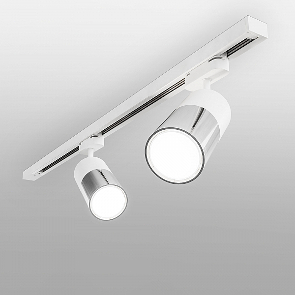 Трековый светильник Double Topper Avantag Белый матовый/хром 6W 4200K (LTB27) однофазный