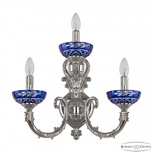 Настенное бра 7109 7109B16/2+1/210 Ni P Clear-Blue/H-1J