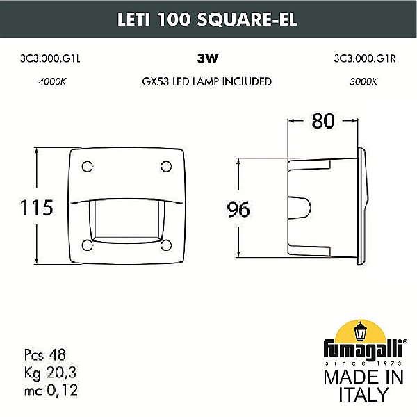 Подсветка для ступеней Leti 3C3.000.000.AYG1L