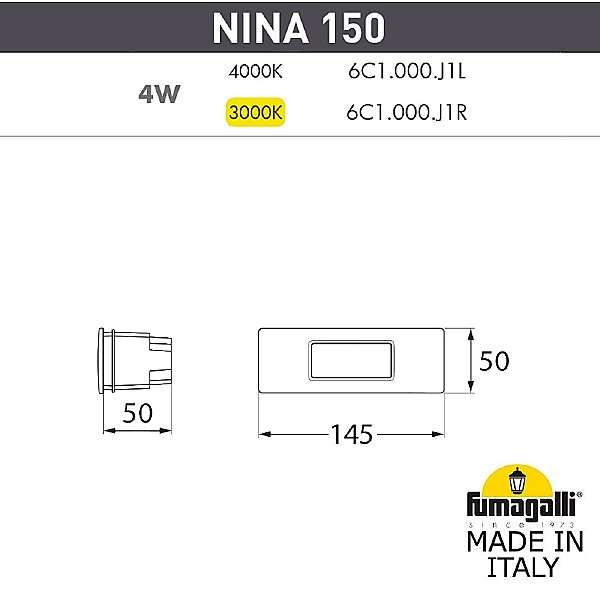 Подсветка для ступеней Nina 6C1.000.000.WYJ1L