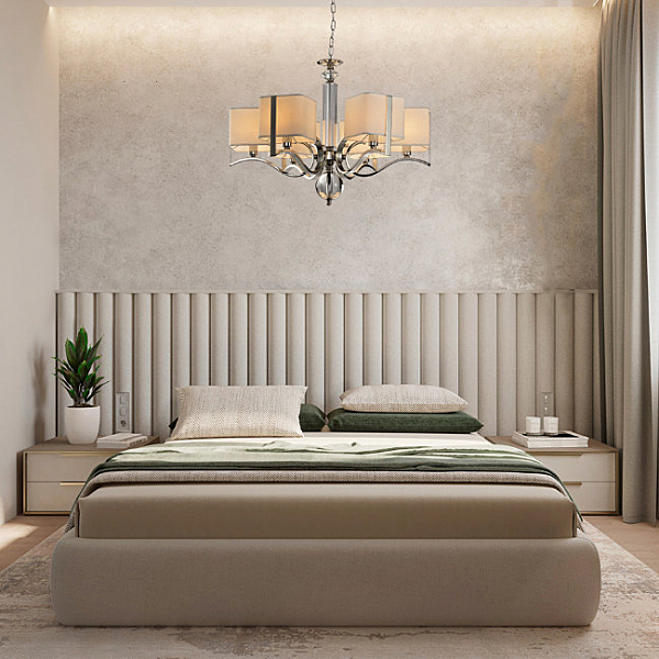 Подвесная люстра Адельфия LH1047/6P-NK-WT