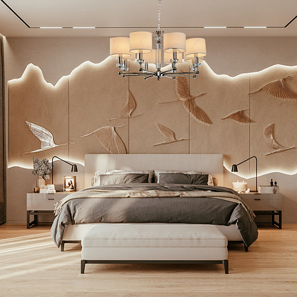 Подвесная люстра Саленто LH1049/8H-NK-WT