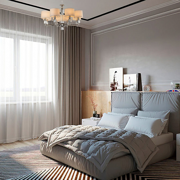 Подвесная люстра Малье LH1053/8H-NK-WT