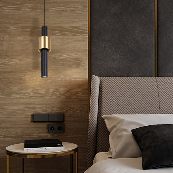 Светильник подвесной Барлетта LH4095/1P-SBK-GD