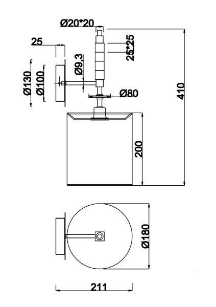 Настенное бра Torony MOD066WL-01CH