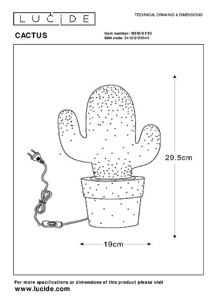 Детский ночник Cactus 13513/01/33