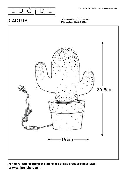 Детский ночник Cactus 13513/01/34
