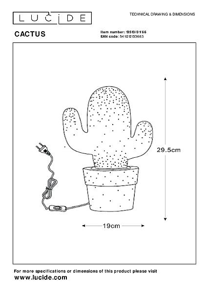 Детский ночник Cactus 13513/01/66