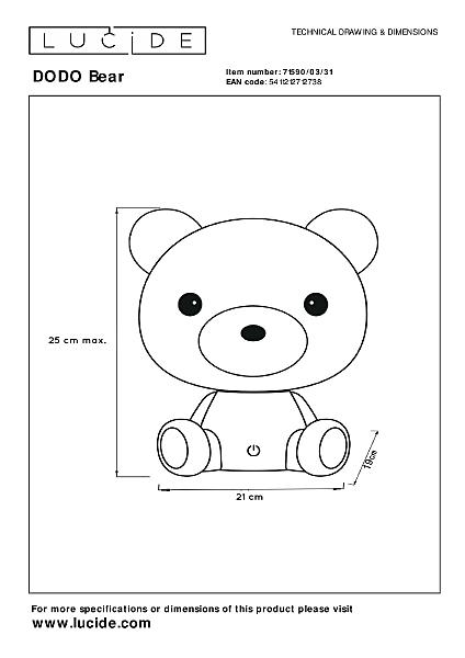 Детский ночник Dodo Bear 71590/03/31