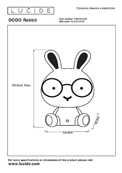 Детский ночник Dodo Rabbit 71591/03/66