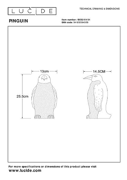 Детский ночник Pinguin 13532/01/31