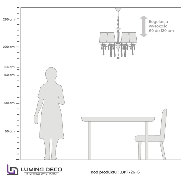 Подвесная люстра Lumina Deco LDP 1726-6 CHR