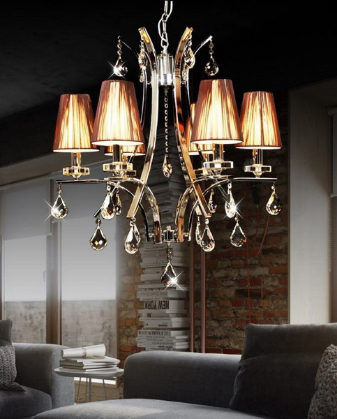 Подвесная люстра Lumina Deco LDP 66247-6 BR+CHR