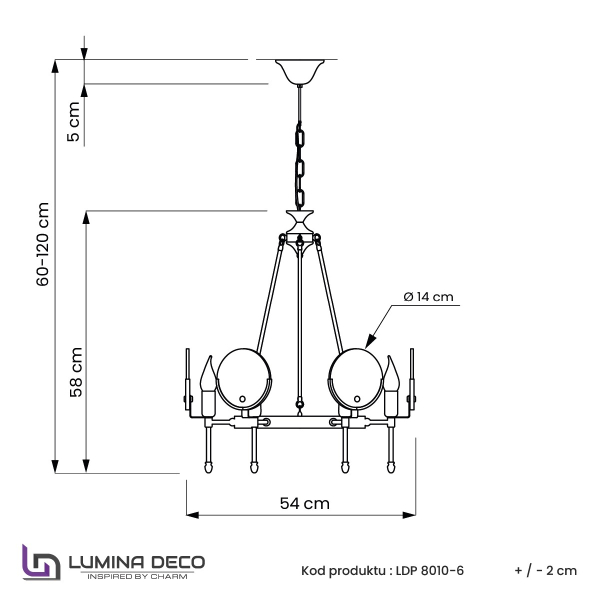 Подвесная люстра Montego LDP 8010-6 F.GD