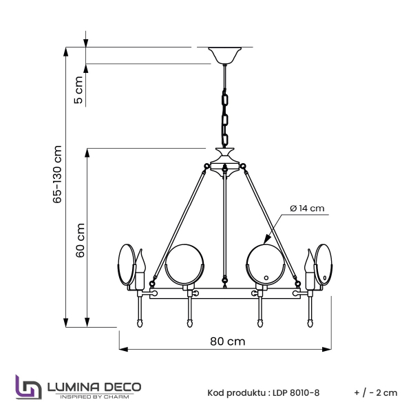 Подвесная люстра Montego LDP 8010-8 F.GD