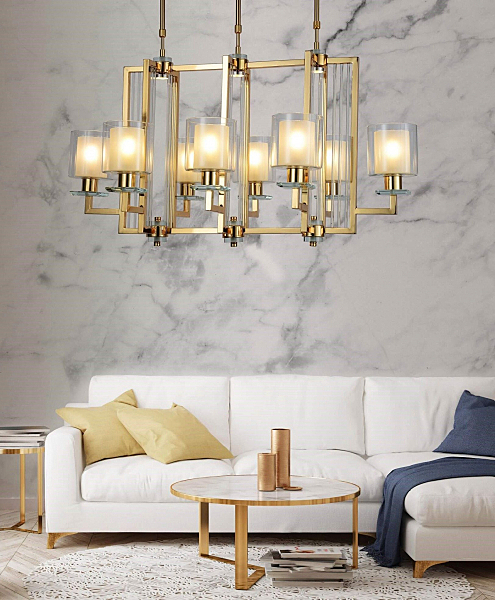 Люстра на штанге Manhattan LDP 8012-8P F.GD