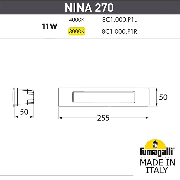Подсветка для ступеней Nina 8C1.000.000.BYP1L