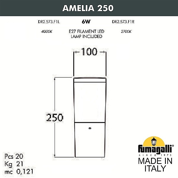 Уличный наземный светильник Amelia DR2.573.000.BYF1R