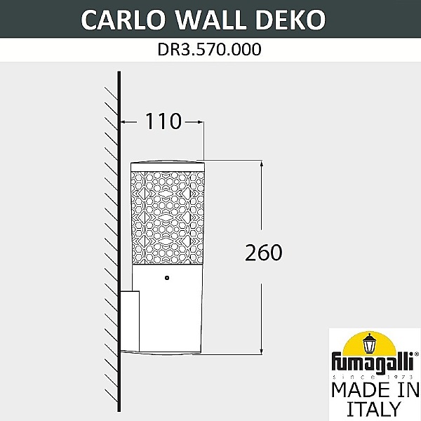 Уличный настенный светильник Carlo Deco DR3.570.000.WXU1L