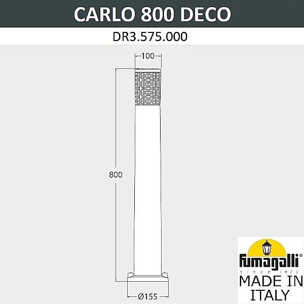 Уличный наземный светильник Carlo Deco DR3.575.000.WXU1L