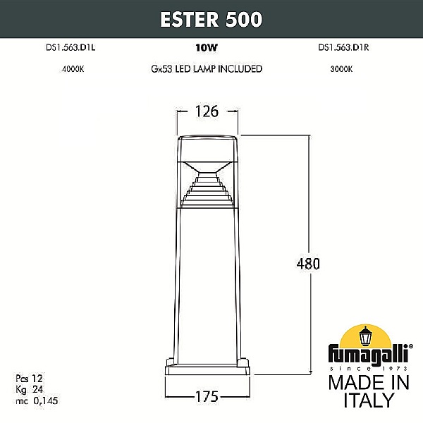 Уличный наземный светильник Ester DS1.563.000.WXD1L