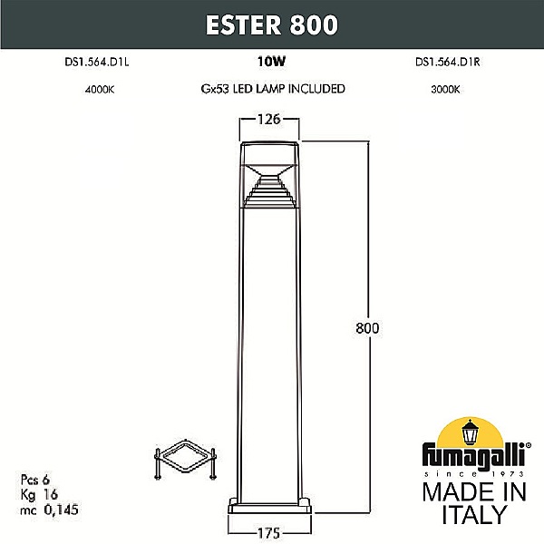 Уличный наземный светильник Ester DS1.564.000.WXD1L
