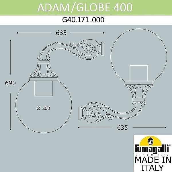Уличный настенный светильник Globe 400 G40.171.000.AYE27