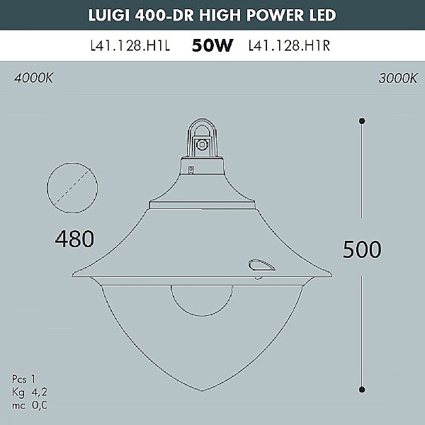 Уличный подвесной светильник Vivi L41.128.000.LXH27