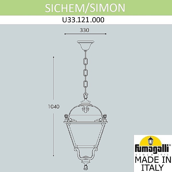 Уличный подвесной светильник Simon U33.121.000.AXH27
