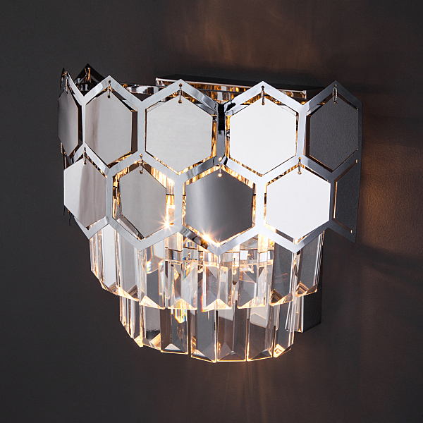 Настенное бра Ariana 10113/2 хром/прозрачный хрусталь Strotskis