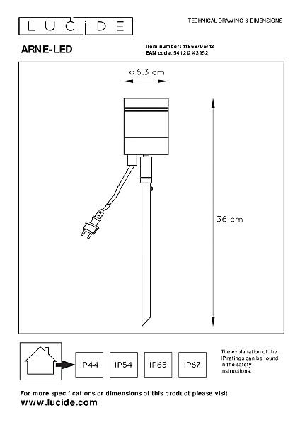 Грунтовый светильник Arne-Led 14868/05/12